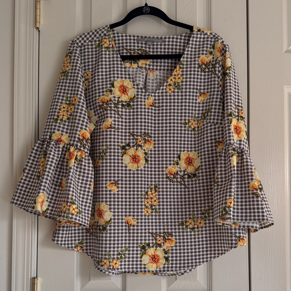 Valerie Stevens Gingham Print Women’s Top – Size XL